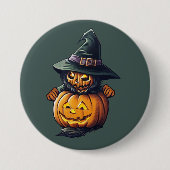 Kürbishexe im Katzenkostüm -  缶バッジ (正面)