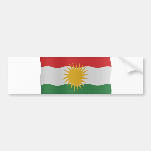 Kurdish flag バンパーステッカー (正面)