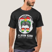 Kurdish Flag. JIN-JIYAN-AZADI Support Kurdish wome Tシャツ (正面)