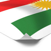 Kurdistan Flag Poster Print ポスター (角)