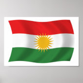 Kurdistan Flag Poster Print ポスター (正面)