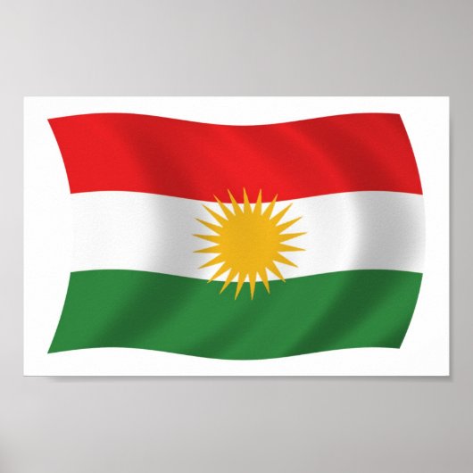 Kurdistan Flag Poster Print ポスター (正面)