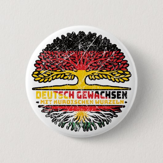 Kurdistan Kurdisch Deutsch Deutschland Baum Wurzel 缶バッジ (正面)
