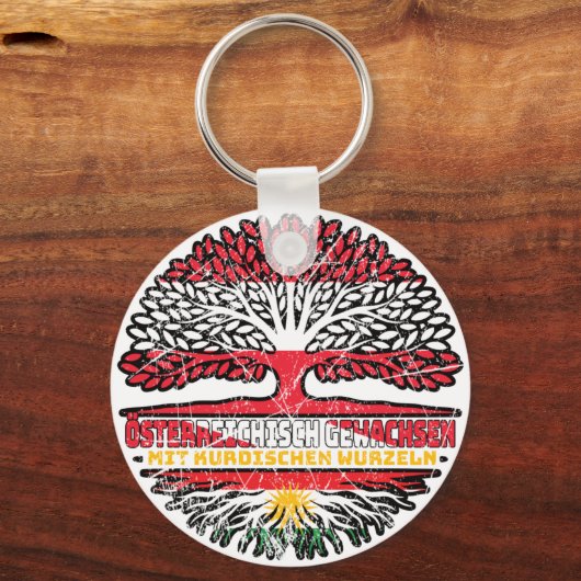 Kurdistan Kurdisch Österreichisch Baum キーホルダー (裏面)