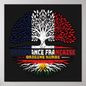 Kurdistan Kurdish French France Tree Roots Flag ポスター (正面)