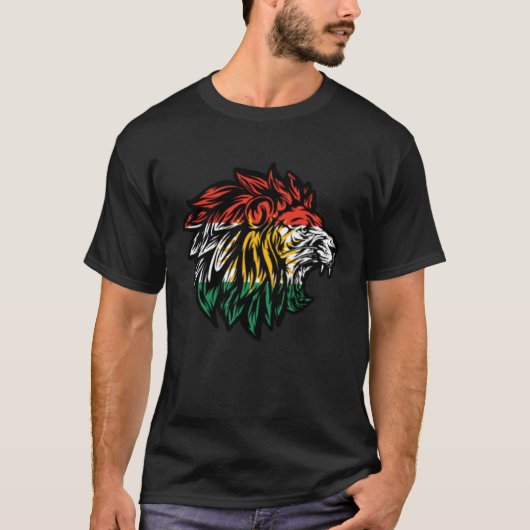 Kurdistan Lion Head Kurdish 4 Tシャツ (正面)