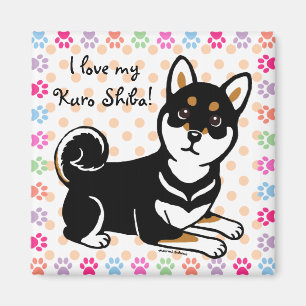 Kuroの柴犬犬の漫画 マグネット