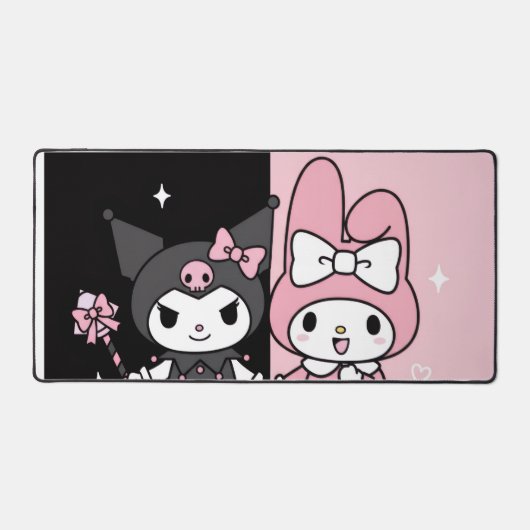 kuromi and my melody aesthetic デスクマット (正面)