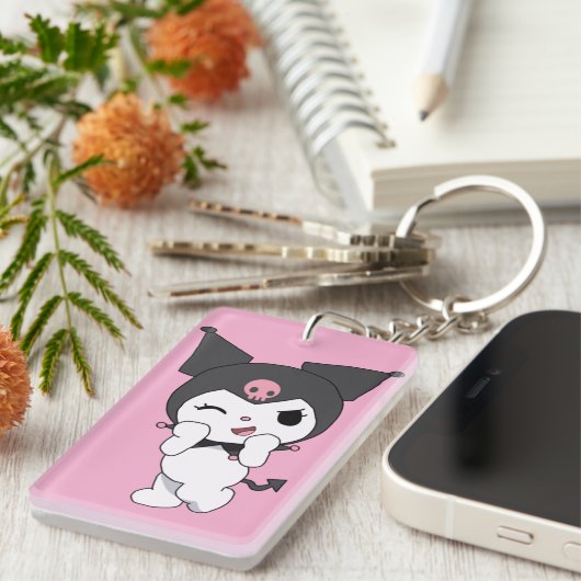 Kuromi Double-Sided Acrylic Keychain | Cute Sanrio キーホルダー (正面右)