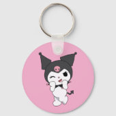 Kuromi Double-Sided Aluminium Keychain  キーホルダー (正面)