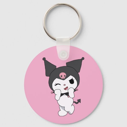 Kuromi Double-Sided Aluminium Keychain  キーホルダー (正面)
