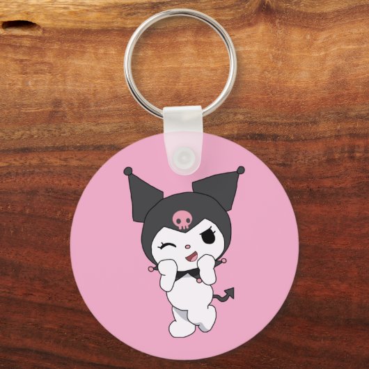 Kuromi Double-Sided Aluminium Keychain  キーホルダー (正面)