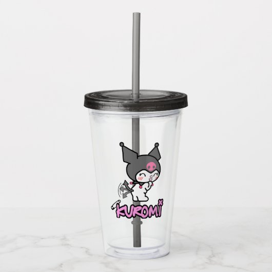 Kuromi Tumbler Wrap for Transparent Cup | Cute  アクリルタンブラー (正面)