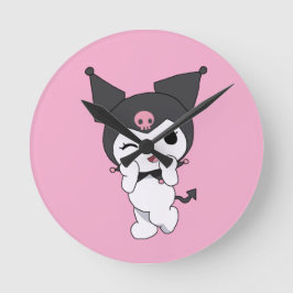 Kuromi Wall Clock – Cute Sanrio-Inspired Room Deco ラウンド壁時計