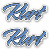 Kurt Name blue Aufkleber Sticker Stickerset シール (正面)