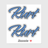 Kurt Name blue Aufkleber Sticker Stickerset シール (シート)