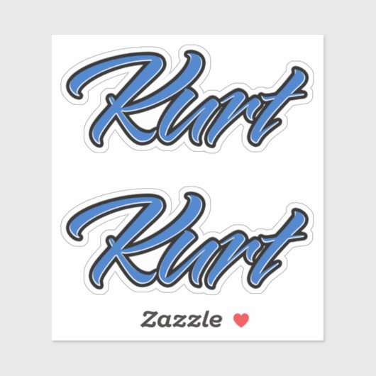 Kurt Name blue Aufkleber Sticker Stickerset シール (シート)