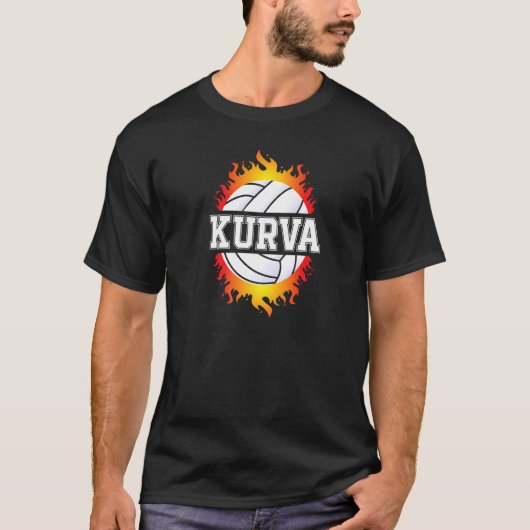 Kurvaネームバレーボール選手ガールズボールとネットSp Tシャツ (正面)