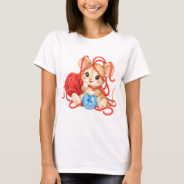 Kuschelige Maus mit Garnknäuel Tシャツ