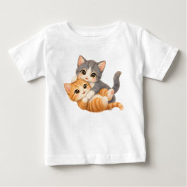 Kuschelkätzchen in Umarmung ベビーTシャツ