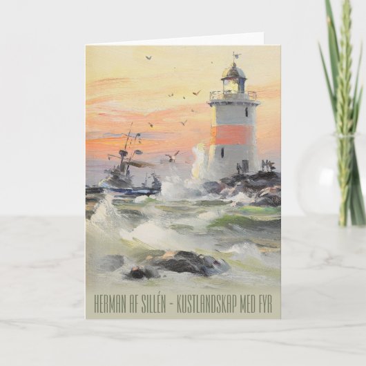 Kustlandskap med fyr (Sillen) CC0514グリーティングカード カード (正面)