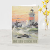 Kustlandskap med fyr (Sillen) CC0514グリーティングカード カード (黄色い花)