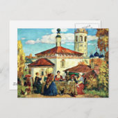 Kustodiev - At the Old Suzdal ポストカード (正面/裏面)