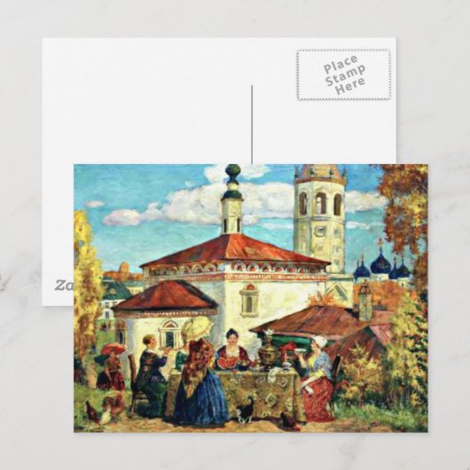 Kustodiev - At the Old Suzdal ポストカード (正面/裏面)