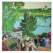 Kustodiev - Promenade along the Volga, タイル (正面)
