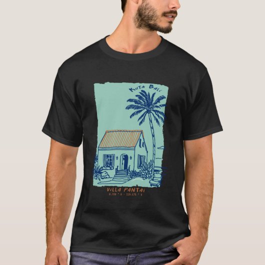Kuta Bali Indonesia Souvenir Vintage Surf Art Tシャツ (正面)