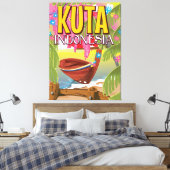 Kuta Indonesia旅行ポスター キャンバスプリント (インサイチュ (寝室))