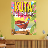 Kuta Indonesia旅行ポスター キャンバスプリント (インサイチュ (リビング))