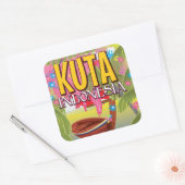 Kuta Indonesia旅行ポスター スクエアシール (封筒)