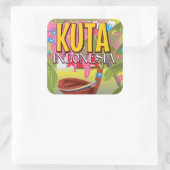 Kuta Indonesia旅行ポスター スクエアシール (バッグ)