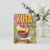 Kuta Indonesia旅行ポスター ポストカード (スタンド正面)