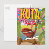 Kuta Indonesia旅行ポスター ポストカード (正面/裏面)