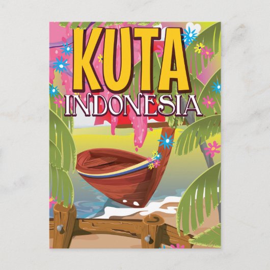 Kuta Indonesia旅行ポスター ポストカード (正面)