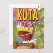 Kuta Indonesia旅行ポスター ポストカード (正面/裏面)