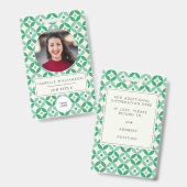 Kute Geometric Green Employee Photo ID 企業の バッジ (正面＆裏面)