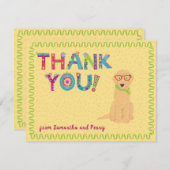 Kute Goldendoodleおもしろいフローラ   サンキューカード (正面/裏面)