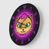 Kutey Kat、キッドの紫色のリボンの壁時計 ラージ壁時計 (傾斜)