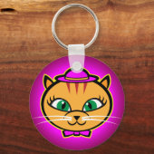 Kutey Kat、ボタンキーチェーン キーホルダー (正面)