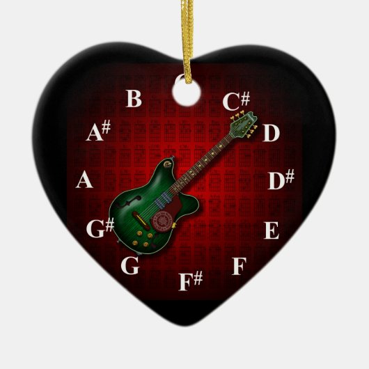 KuuMa Guitar Clock セラミックオーナメント (正面)