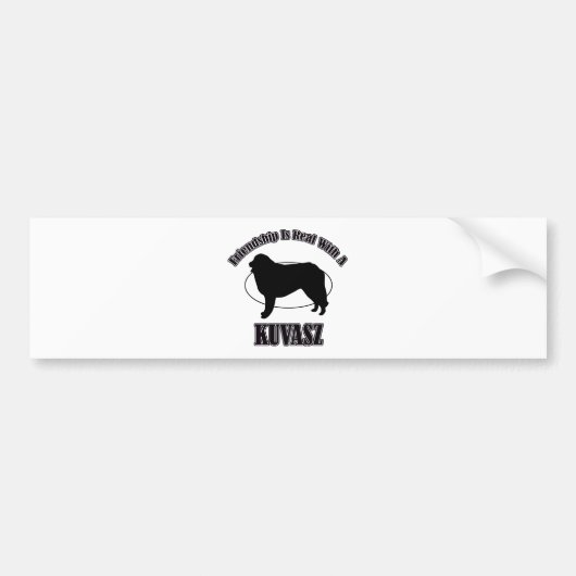 KUVASZ犬のデザイン バンパーステッカー (正面)