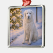 Kuvasz Holiday Card メタルオーナメント (左)