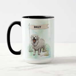Kuvasz Watercolor Personalized Dog マグカップ