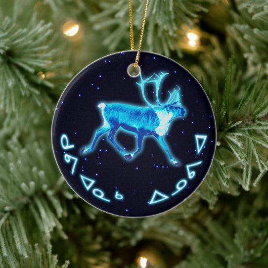 Kuvianak Innovia - Blue Caribou (Reindeer) セラミックオーナメント (ツリー)