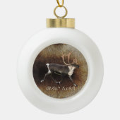 Kuvianak Innovia - Bull Caribou (Reindeer) セラミックボールオーナメント (正面)