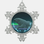 Kuvianak Innovia - Ice Edge Polar Bear スノーフレークピューターオーナメント (正面)