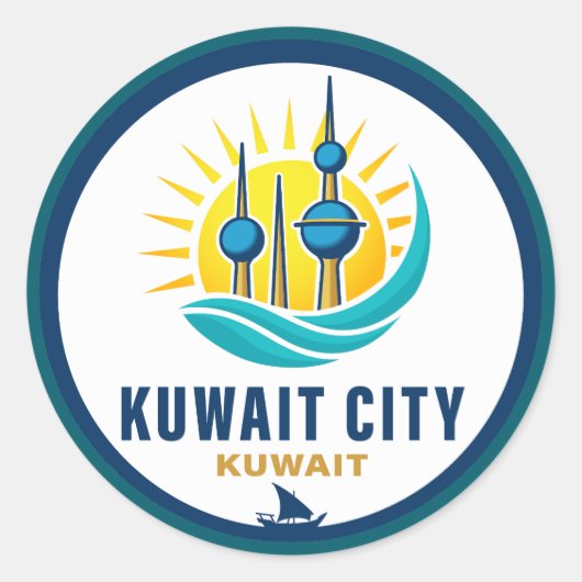 Kuwait City Kuwait Middle East ラウンドシール (正面)